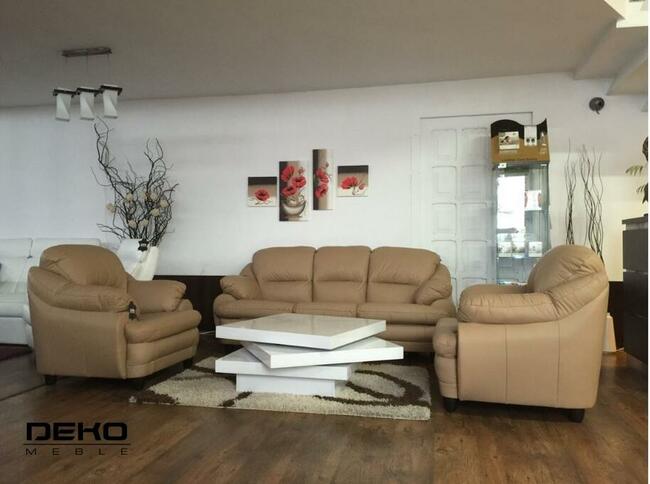 Puchacz najwyższej jakości Komplet wypoczynkowy SKÓRA 100%