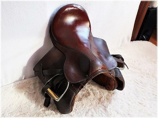 Siodło skórzane do jazdy konnej kompletne Western