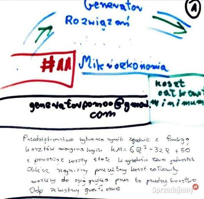 Funkcja produkcji, koszt całkowity minimalny - Rozwiązania