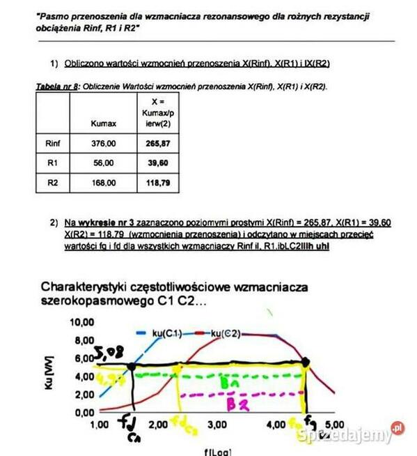 Wzmacniacze - Sprawozdanie z przedmiotu - Układy cyfrowe