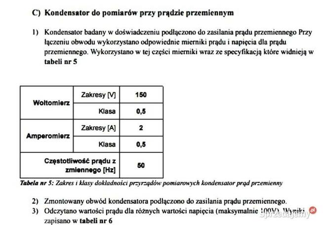 Wyznaczanie pojemności cewki i indukcyjności kondensatora