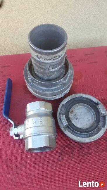 Nowy zawór 2 cale złączka i korek na węża strażackiego fi75