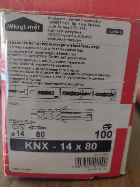 Kołki rozporowe Wkręt-Met 14 x 80