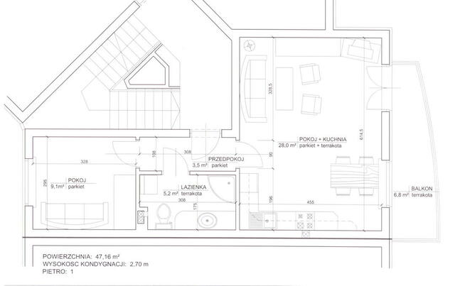 mieszkanie 2 pokojowe 48m na Bemowie