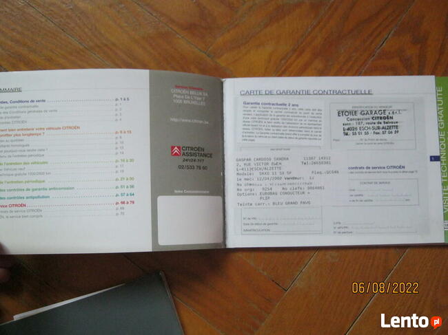 Citroen Saxo 3 instr.obslugi, ksiazka przegladow
