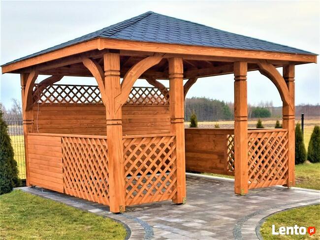 Altana prostokątna 3x4 zaimpregnowana pokryta gontem