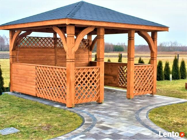 Altana prostokątna 3x4 zaimpregnowana pokryta gontem