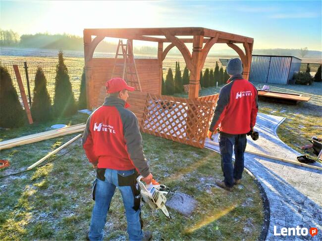 Altana prostokątna 3x4 zaimpregnowana pokryta gontem