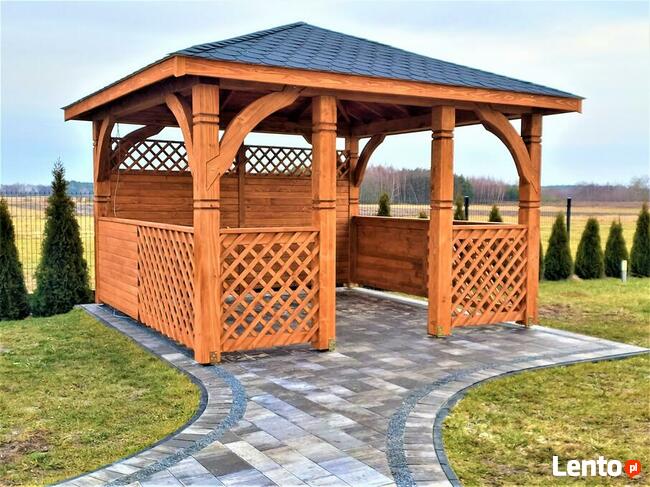 Altana prostokątna 3x4 zaimpregnowana pokryta gontem