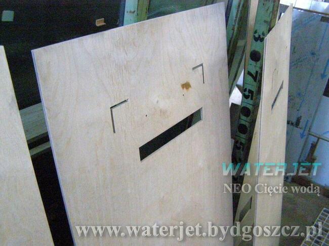 Cięcie wodą drewno, OSB, sklejka Bydgoszcz