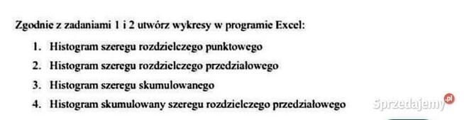 Histogramy - Zestaw 2 Rozwiązań Excel. poziom - Studia