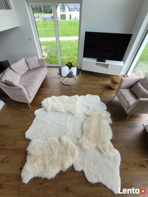 Designerski Skórzany Dywan Nowoczesny Dywan Skóra Owcza