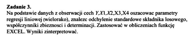 Składnik losowy, współczynniki zbieżności i R^2 - Excel