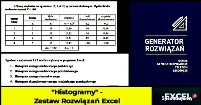 Histogramy - Zestaw 2 Rozwiązań Excel. poziom - Studia