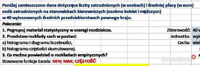 Szeregi rozdzielcze i szczegółowe - Zestaw Rozwiązań Excel