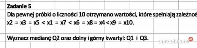 Statystyka - Zestaw 5 rozwiązań Excel. poziom - Studia