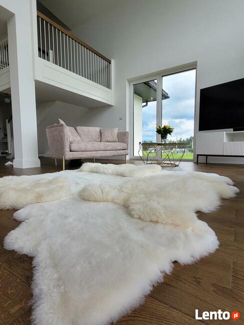 Designerski Skórzany Dywan Nowoczesny Dywan Skóra Owcza