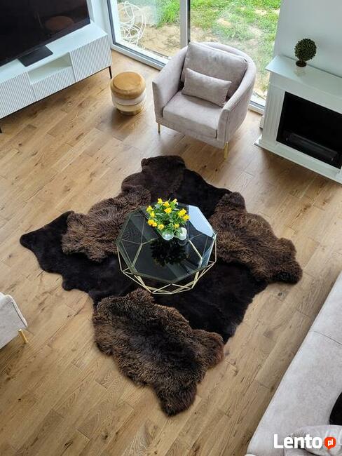 Designerski Skórzany Dywan Nowoczesny Dywan Skóra Owcza