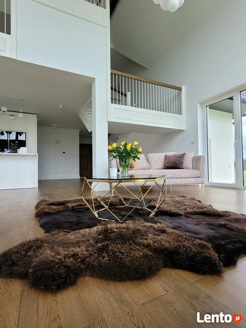 Designerski Skórzany Dywan Nowoczesny Dywan Skóra Owcza