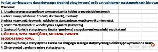 Szeregi rozdzielcze i szczegółowe - Zestaw Rozwiązań Excel