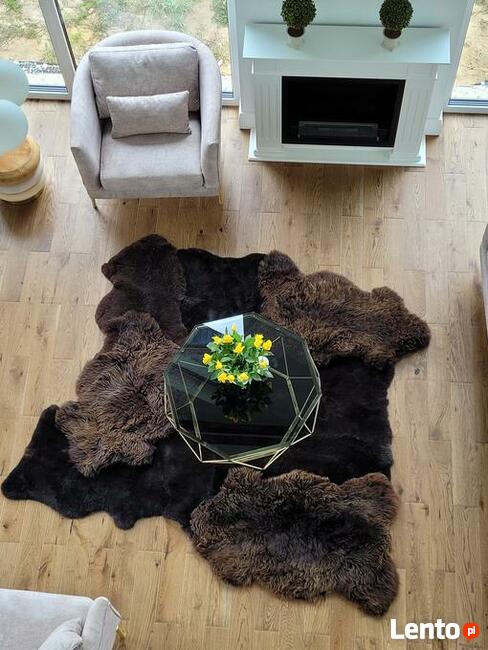 Designerski Skórzany Dywan Nowoczesny Dywan Skóra Owcza