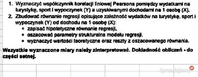Klasyczne i pozycyjne miary opisu struktury - Excel.