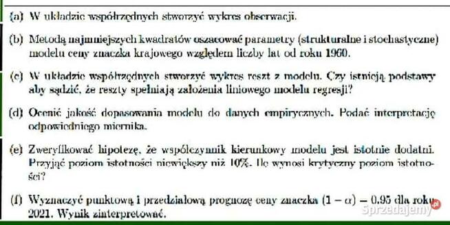 Prosta regresji regresji, Prognozowanie - Excel