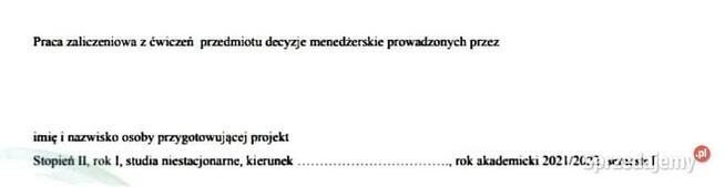 Podejmowanie decyzji w warunkach niepewności/ryzyka