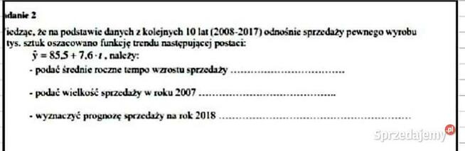 Postać liniowa modelu ekonometrycznego, - Excel.