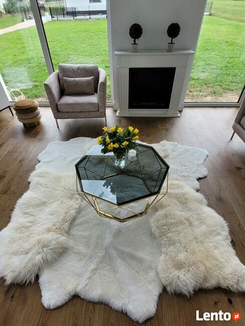 Designerski Skórzany Dywan Nowoczesny Dywan Skóra Owcza