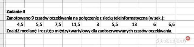 Statystyka - Zestaw 5 rozwiązań Excel. poziom - Studia