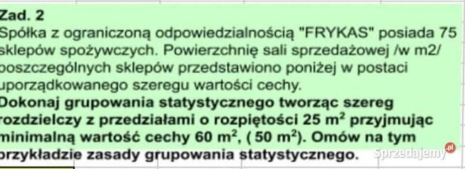 Grupowanie Statystyczne - Zestaw 5 Rozwiązań Excel.