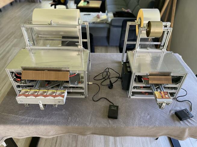 Celofoniarka foliarka na pudełka papierosowe, różne wymiary