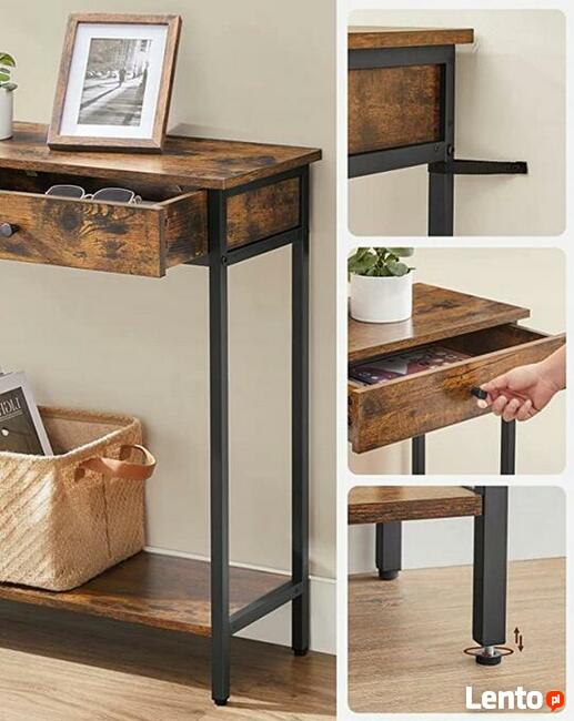 Konsola Konsolka odcienie brązu mat 100 x 30 cm Rustykalna