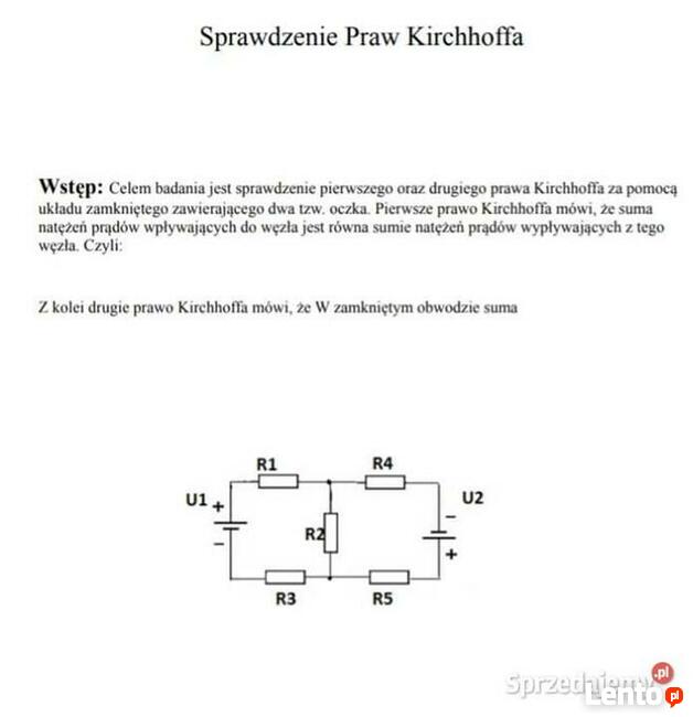 Sprawdzenie Praw Kirchhoffa