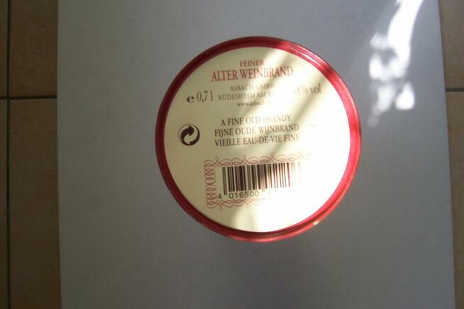 Puszka ozdobna po alkoholu Asbach Uralt 0,7