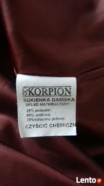 Sukienkę wizytową z żakietem „Skorpion” tanio sprzedam