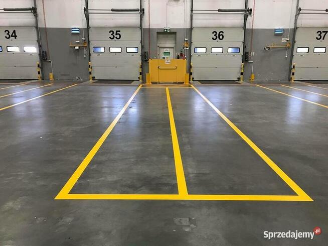 Malowanie linii Oznakowanie poziome Parkingi Hale Garaże