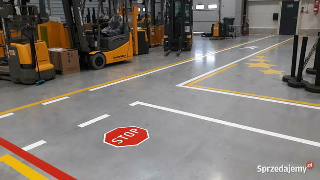Malowanie linii Oznakowanie poziome Parkingi Hale Garaże
