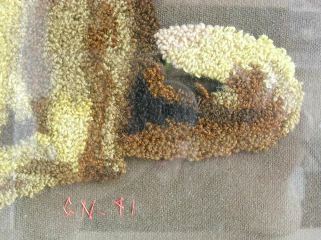 Obraz PIES - haft pętelkowy , dywanowy - 53x57 cm.