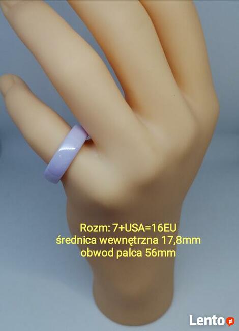 Obrączka ceramiczna łańcuszek kolczyki biała różowa czarna