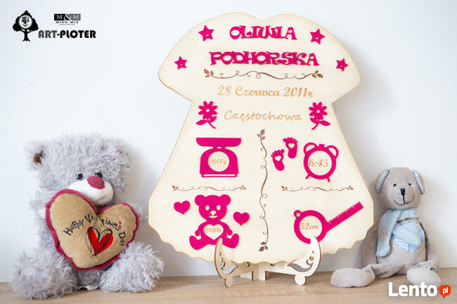 Metryczka Prezent Narodziny Dziecka, Chrzest GrawAtka