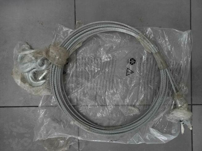 2x nowa lina stalowa ocynkowana~6.8m +2 haki 500KG+zaciski