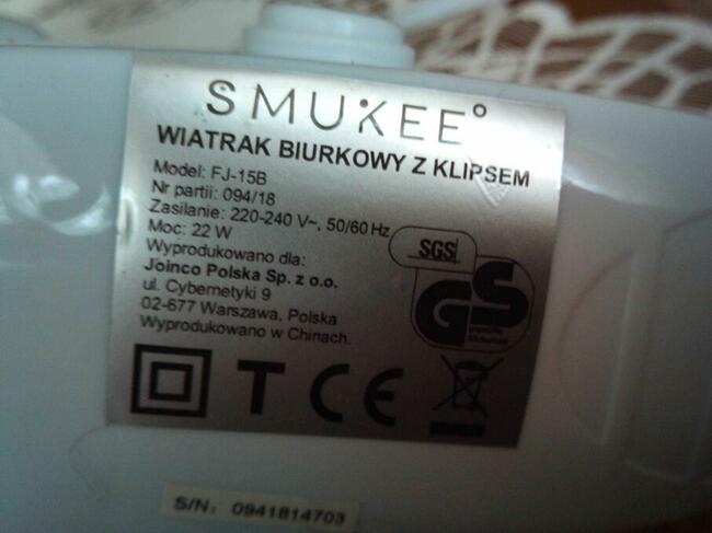 Wiatrak Biurkowy z Klipsem