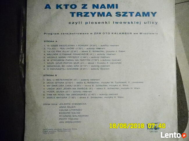 Sprzedam WINYL Piosenki lwowskiej ulicy - A kto z nami trzym