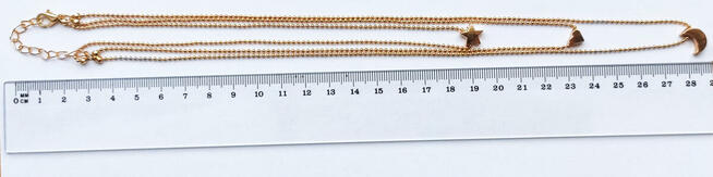 Łańcuszek- potrójny - serce_gwiazda_księżyc kol. złoty – NOW