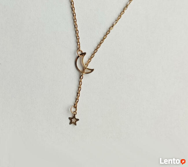 Łańcuszek- przekładany - księżyc_gwiazda kol. złoty – NOWY