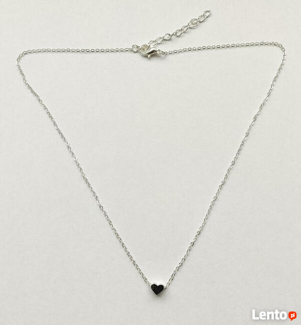 Łańcuszek- serce_srebrne kol. srebrny - NOWY