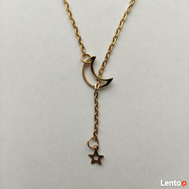 Łańcuszek- przekładany - księżyc_gwiazda kol. złoty – NOWY