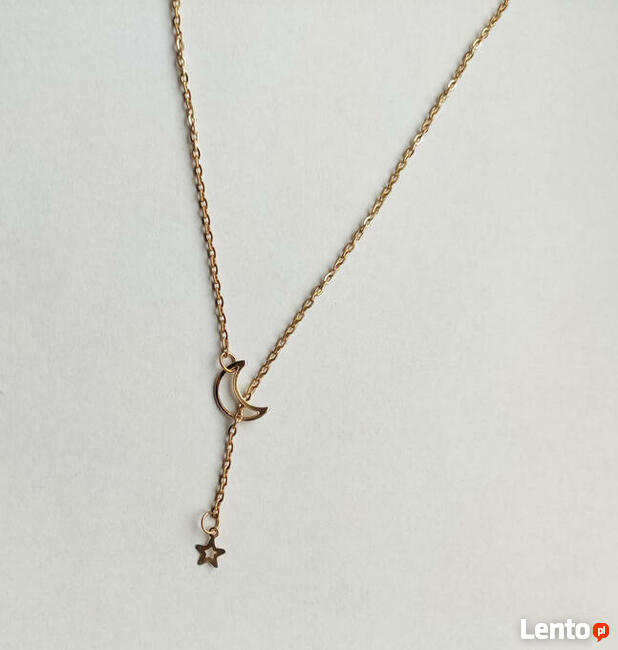 Łańcuszek- przekładany - księżyc_gwiazda kol. złoty – NOWY